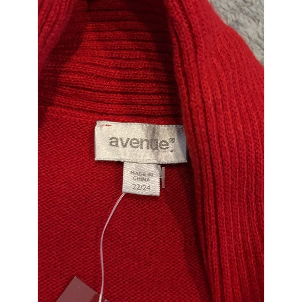 NWT Avenue Cardigan Sweater With Built In Shirt Womens 22/24 Soft Long Sleeve